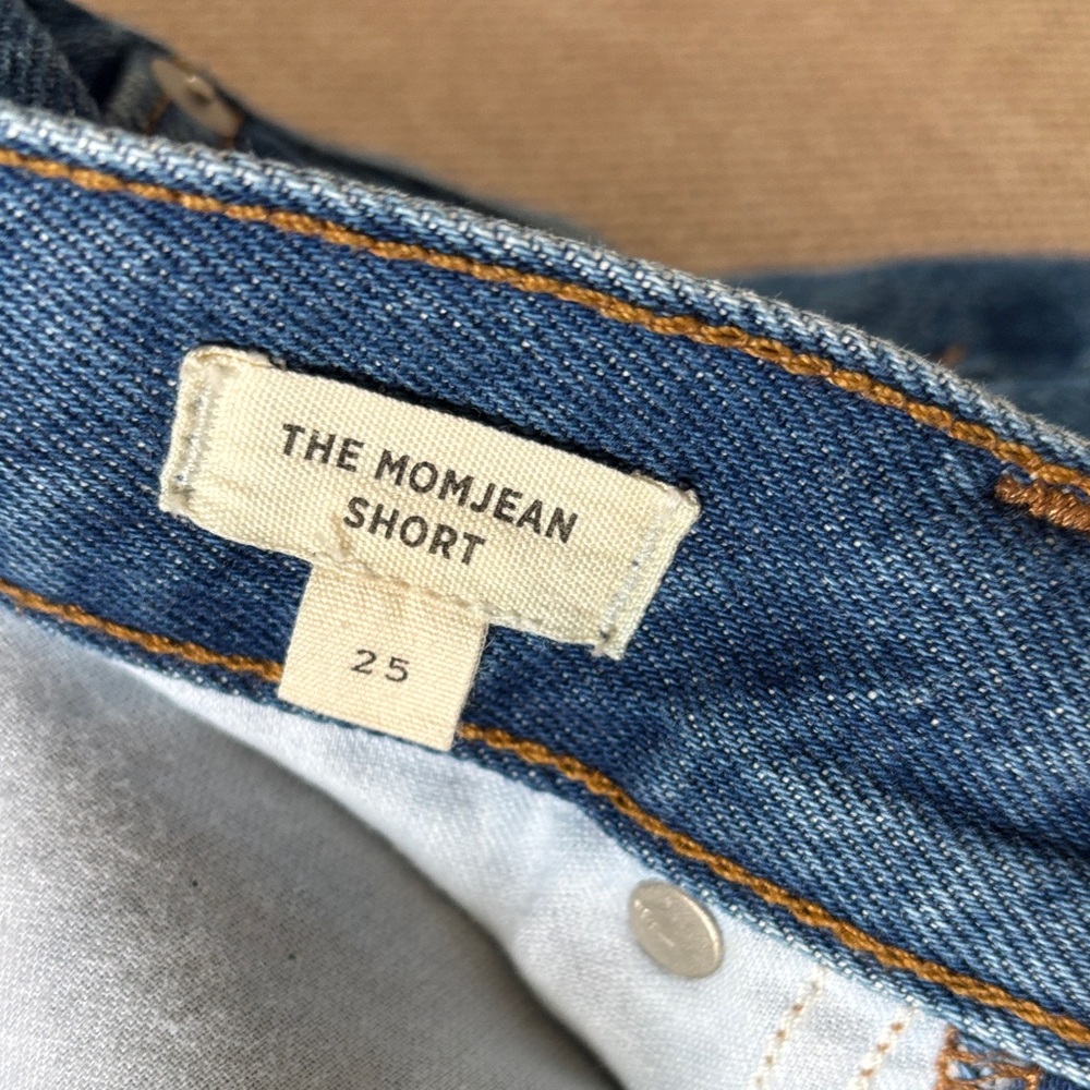 Madewell Perfect Mom Jean Shorts Streamside Wash Blue - Picture 3 of 8